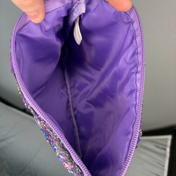 Stylelab Flip Sequins Teal & Purple Pouch - Picture 4 of 5
